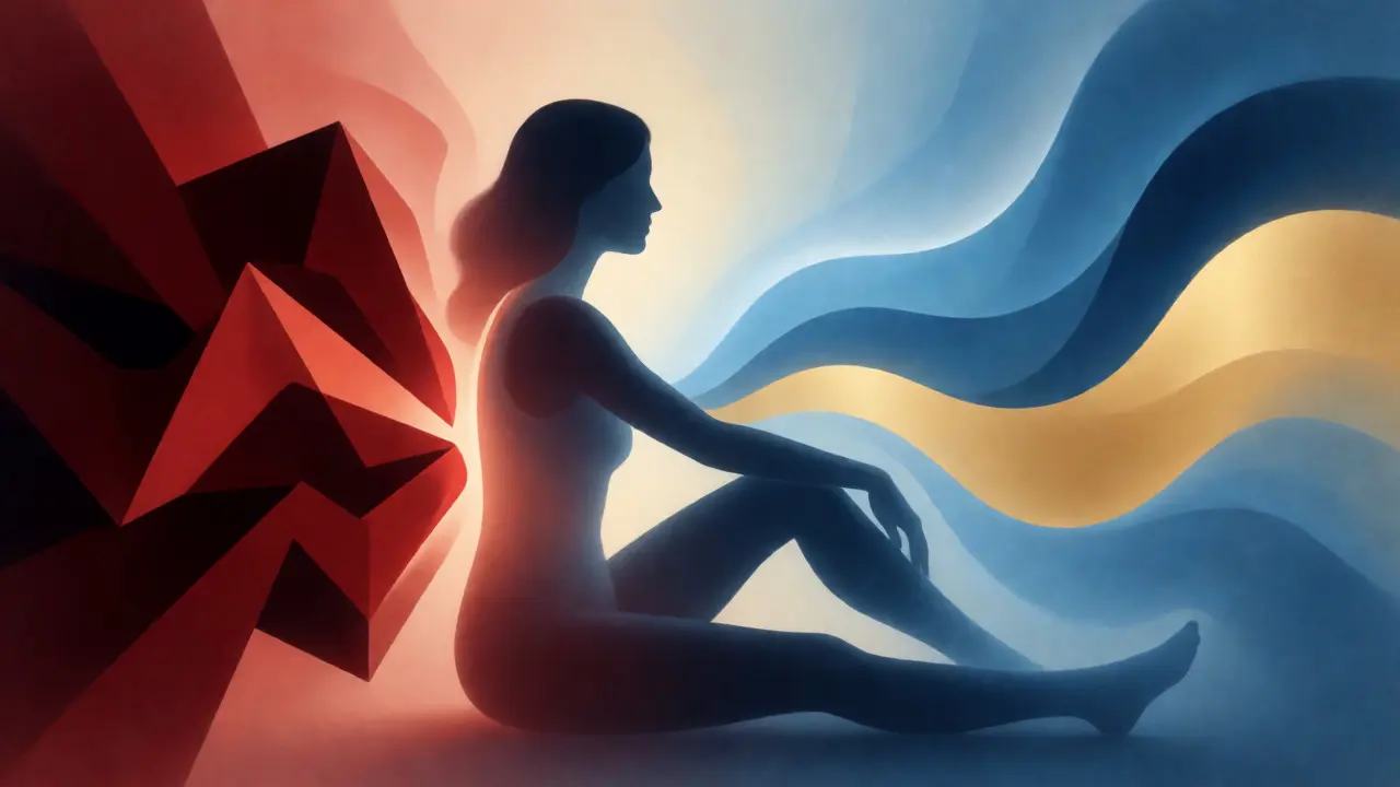Konceptuální ilustrace uvolnění stresu pomocí masáže